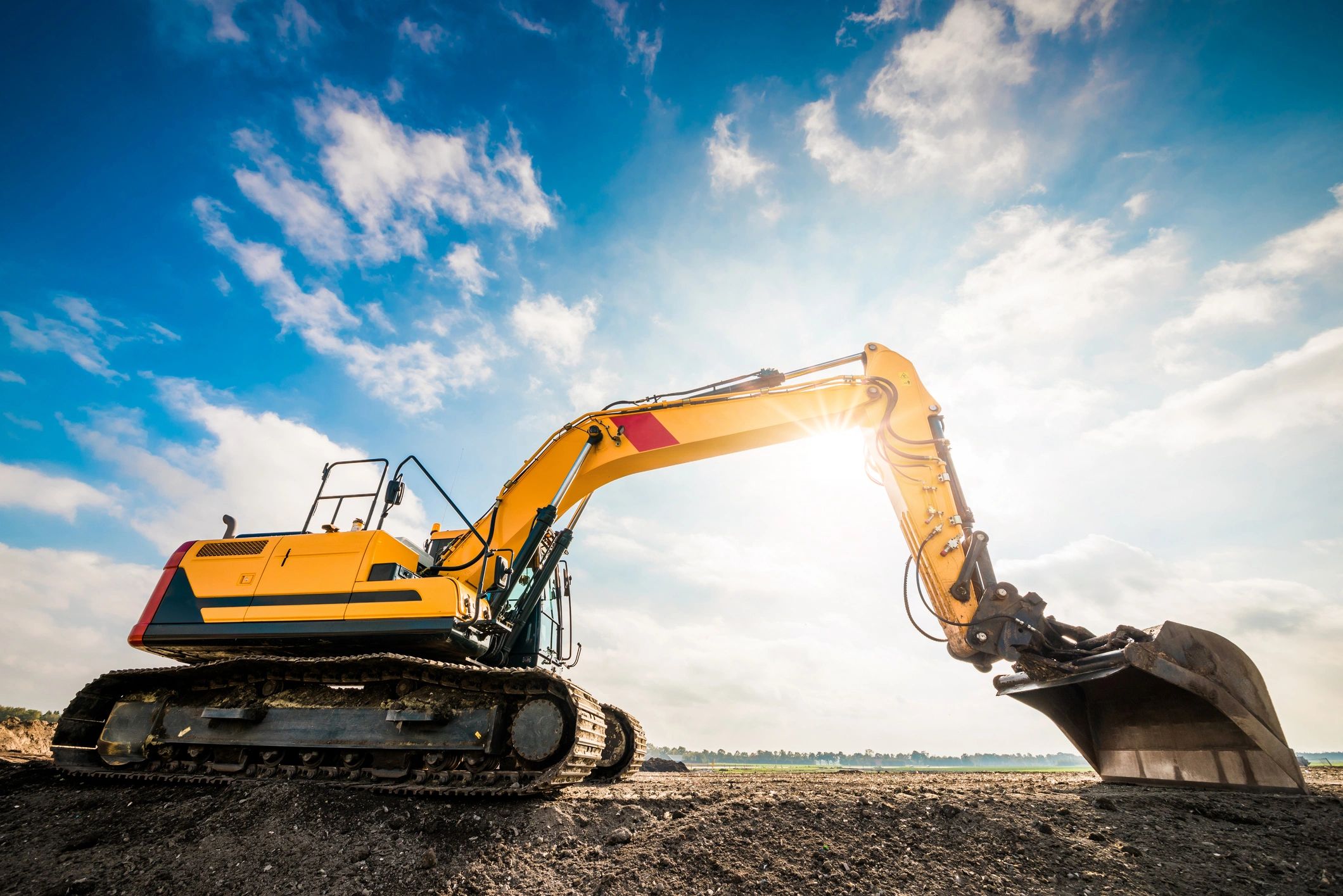 Excavator working on a construction site